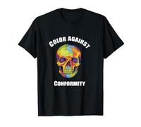 Colore Contro conformità Bold Colorful Skull Art Maglietta