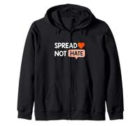 Colore Corallo Love Not Hate Coral Graphic Felpa con Cappuccio