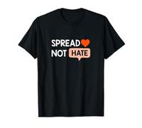 Colore Corallo Love Not Hate Coral Graphic Maglietta