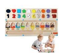 Colore del magnete e Labirinto di conteggio, Tavola di apprendimento delle forme dei numeri di legno, Riconoscimento del colore prescolare, classificazione dei giocattoli per i ragazzi e le ragazze di
