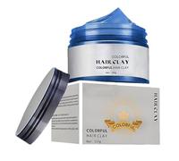 Colore della cera per capelli blu,Colore temporaneo per capelli cera fango acconciatura crema lavabile,Cera di colore per capelli,Non grassa opaca tintura per capelli cera,Crema acconciatura