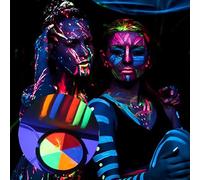 Colore della faccia di Natale per bambini | Set di trucco solubile in acqua con 6 colori per la pittura del corpo creativo | Colore glitter neon con una formula sicura e resistente ai grassi per feste