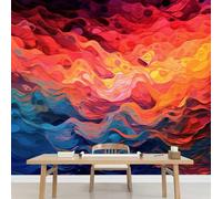 Colore Dell'Onda Carta da Parati Adesiva Impermeabile Arte Astratta Dipinti Artistici Per Cameretta Per Bambini, Decorazione Murale Per Cameretta Per Bambine, Soggiorno 400x280cm