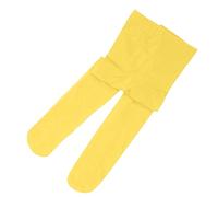 Colore Elastico Collant Balletto Lungo Danza Leggings Calze Calze Collant Pizzo, Giallo, L