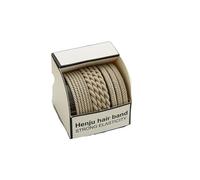 Colore estivo, fascia elastica alta elastica, cravatta for capelli da donna, copricapo, fascia intrecciata(Rice coffee 10 sticks box)