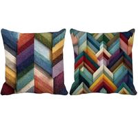 Colore Federe Cuscini Divano 55x55 Cuscini per Divano Set di 2 Banda Outdoor Cushions Waterproof Lino Decorative Pillows per Camera da Letto Soggiorno Sofa Primavera Estate Esterno Giardino k1-2432