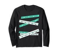 Colore foglia di tè chiaro con scritta "Do not Cross...Light Teal Aqua Graphic Maglia a Manica