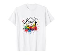 Colore Fuori dalle Linee: Vibrante Espressione Creativa Maglietta, Uomo, Bianco, XL