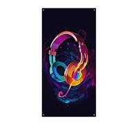 Colore Gradiente Musica Copertura Della Porta Banner 90x180cm Festone Festone Stagionale Segno di Benvenuto Decorazione Verticale Porta Appeso Per Portico Ingresso Giardino Decor