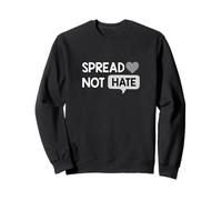 Colore Grigio Love Not Hate Grafica Grigia Felpa