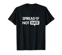 Colore Grigio Love Not Hate Grafica Grigia Maglietta