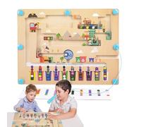 Colore magnetico e labirinto digitale, labirinto di colore magnetico | Scatola di attività di corrispondenza puzzle in legno - Pensificazione della strategia logica Sviluppo sensoriale gioca