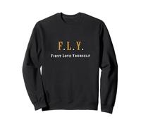 Colore Marrone First Love Yourself Grafica Marrone Felpa