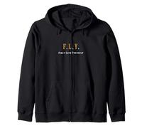 Colore Marrone First Love Yourself Grafica Marrone Felpa con Cappuccio