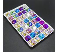 Colore misto AB Elements cristallo Rivoli perline sciolte fai da te 12mm14mm16mm18mm - (Colore: colorato; diametro dell'articolo: 16mm-10pcs)