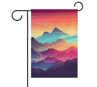 Colore Montagna Gradiente Estate Giardino Bandiera Doppio Lato 30x45 Pollici Yard Bandiere Primavera Sole Bandiere Giardino Stagionale Benvenuto Outdoor Bandiera Decorazione
