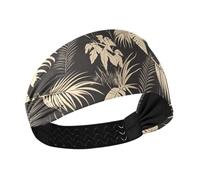 Colore nero Bianco Foglie no slip moda fasce elastiche testa per le donne per la corsa lavaggio viso tennis lavaggio viso viso