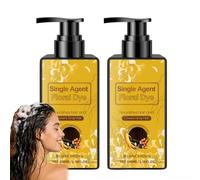 Colore nutriente e vegetale per capelli a lunga durata, shampoo 2 in 1 per colorare i capelli castano scuro, shampoo per copertura grigia capelli castano scuro, crema colorante per capelli vegetali