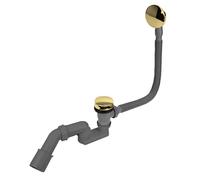 Colore Oro Finito Piletta Scarico Vasca Bagno Lungo Flessibile Sifone