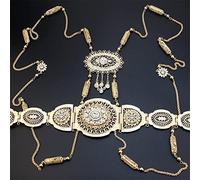 Colore oro Marocchino Cintura Per Le Donne Catena Petto Gioielli Sposa Algeria Vestito Cintura In Vita Caftano Body Jewelry