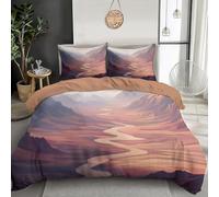 Colore Pastello Copertura Consolatore 135X200Cm Fiume Della Valle Biancheria Da Letto A Bambini Ragazze Teen Donne Estetica Naturale Copripiumino 3D Quilt Con Federe 3 Pezzi