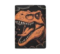 Colore pastello Tie Dye Passaporto Holder con slot per carte di credito copertura passaporto per le donne, Testa di dinosauro arancione del fumetto