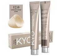 Colore per capelli 100ml + ossigeno 150 ml by kyo, AMMONIA FREE E PPD FREE con collagene Marino e cheratina (12.0 Super Biondo Platino)
