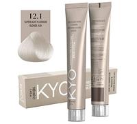 Colore per capelli 100ml + ossigeno 150 ml by kyo, AMMONIA FREE E PPD FREE con collagene Marino e cheratina (12.1 Super Biondo Platino Cenere)