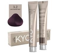 Colore per capelli 100ml + ossigeno 150 ml by kyo, AMMONIA FREE E PPD FREE con collagene Marino e cheratina (5.2 Castano Chiaro Viola)