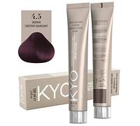 Colore per capelli 100ml + ossigeno 150 ml by kyo, AMMONIA FREE E PPD FREE con collagene Marino e cheratina (4.5 Castano Mogano)