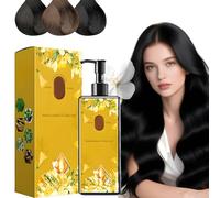 Colore Per Capelli Nutriente A Base Vegetale, Shampoo Per Capelli Naturale E A Lunga Durata, Copertura Uniforme E Naturale Dei Capelli Grigi Per Uomini E Donne - 300 Ml (Nero)
