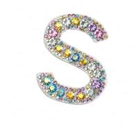 Colore Perla Strass Lettera Inglese Patch Ferro Su Adesivi Applique 3D Fatto A Mano Perline Fai Da Te Carino(Color-S)
