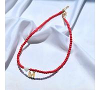 Colore Perlina Iniziale Girocollo Acciaio Inox Lettera Collana Stile Boho