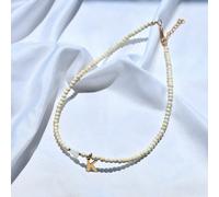 Colore Perlina Iniziale Girocollo Acciaio Inox Lettera Collana Stile Boho