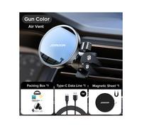 (Colore pistola) Supporto magnetico per telefono da auto Qi da 15 W, caricabatterie wireless per iPhone