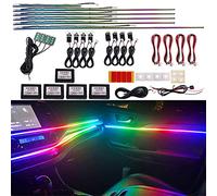 Colore RGB Symphony Car Atmosphere Interni LED Guida in Acrilico Fibra Ottica Decorazione Universale Luci Ambientali, 16 Milioni Di Colori Sound Active Funzione Luci Al Neon Per Auto,14 in 1