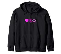 Colore Rosa Amore, Ricchezza, Pace Grafica Rosa Felpa con Cappuccio