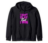 Colore Rosa Don't Play, Win Pink Graphic Felpa con Cappuccio