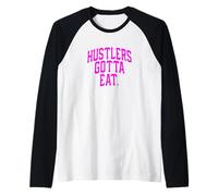 Colore Rosa Feed The Hustlers Grafica Rosa Maglia con Maniche Raglan