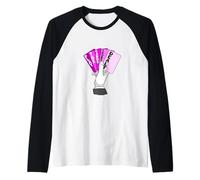 Colore Rosa Gioca la Tua Mano Grafica Rosa Maglia con Maniche Raglan