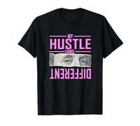 Colore Rosa My Hustle Looks Different Pink Graphic Maglietta