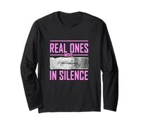 Colore Rosa Real Ones Say Less Pink Graphic Maglia a Manica