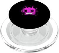Colore Rosa Retro Robot Testa Grafica Rosa PopSockets PopGrip per MagSafe