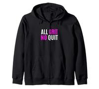 Colore Rosa Tutto Grit - No Quit Pink Graphic Felpa con Cappuccio