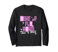 Colore Rosa Woke Up Fly Again Grafica Rosa Maglia a Manica