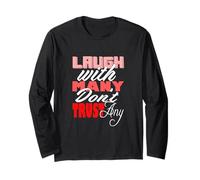 Colore Rosso Laugh But Don't Trust Red Graphic Maglia a Manica