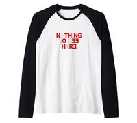 Colore Rosso Nothing To See Here Grafica Rossa Maglia con Maniche Raglan