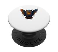 Colore Splash Notturna Focus Gufo Viso Realistico Foresta Uccello PopSockets PopGrip Adesivo