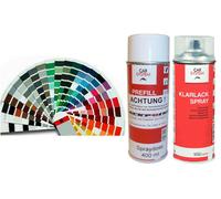 Colore Spray Set 400ml Vernice Base Idoneo per Fiat 132A Rosso Luminoso Met Klar