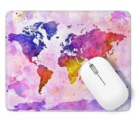 Colore Tappetino Mouse Gaming, 32 x 26 cm Tappetino Mouse Mappa del mondo, Impermeabile e Antiscivolo, Bordo Cucito Mousepad con Liscio Superficie, Moderno Mousepad Natale Decor Regalo p1j-825